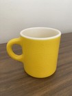 Vintage Hazel Atlas Yellow Milk Glass Coffee Cup Mug Texture Orange Peel Painted
