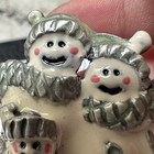 Signed As Enamel Painted Snowman Family Brooch Pin Winter Christmas Holiday