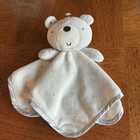 Wonder Nation Bear Security Blanket Baby Os Gray White Heart Print Plush Lovey