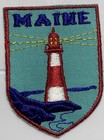 Vintage Maine New England Lighthouse Souvenir Light Blue Embroidered Patch