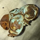 Antique Victorian Brass Art Nouveau Belt Buckle Sash Pin Repousse Floral Patina