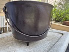Vintage Lodge No 8 Cast Iron 1 5 Gallon Bean Pot Stew Kettle Footed Bail Handle