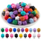 95pcs 14mm Hexagon Silicone Bead For Pen And Diy Craft