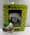 Hallmark My Heart Belongs To Grandma 2011 Picture Frame Snowman Ornament