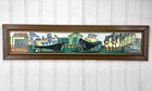 Mid-century Abstract Harbor Boat Porcelain Tile Mosaic Wall Art