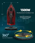 Cordless Iron For Clothes - 1500w Steam Iron With Non-stick Ceramic Soleplate