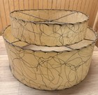 Vintage Mid Century Modern Fiberglass Lamp Shade Two Tier 1960   s Atomic Retro