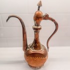 Antique 19th C  Persian Tinned Copper Aftaba Ewer pitcher 