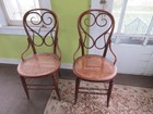 Rare Pair Antique Bentwood Caned Thonet Bistro   Cafe Chairs From Local Estate