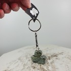 Genuine Hand Carved Irish Connemara Marble Shamrock Souvenir Keychain