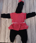 Disney Infant Girl s One-piece Zip Front Hooded Minnie Mouse Outfit 0-3 Months