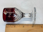 Vintage Atlantic City Souvenir Ruby Cordial Stemmed Glass Father 1906 Barware Ac
