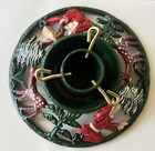 Antique German Christmas Tree Stand Painted Cast Iron Elves Deer Trees 10 