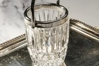 Classic Quality Vintage Lead Crystal Silverplate Handle Small Ice Bucket Barware