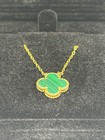 Van Cleef   Arpels Alhambra Necklace Green Stone Gold W  Certificate   Bag