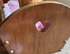 Vintage Handmade Wooden Doll Cradle Rocking Bed Heart Cutout Toy Crib