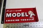 Rare 1950s Model Pipe Smoking Tobacco Dealer 2-sided Painted Metal Flange Sign