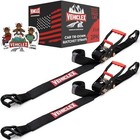 Car Tie Downs With Double J-hooks -  Heavy Duty 2pk  2  X Ratchet Straps 2pk