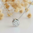 1ct Round Cut Lab Created Solitaire Diamond Pendant Necklace 14k White Gold Over