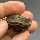 Ancient Natural Agate  Tibetan Lukmik Goat Eye         Banded Authentic Old Bead 