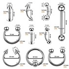 36pc Pro Body Piercing Kit - Nose Septum Ear Cartilage Lip Belly Navel Tragus   