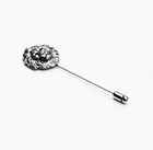 Black Rhodium 935 Argentium Silver Lion Face Design Men s Luxury Lapel Pin
