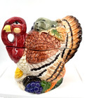 1997 Jay Imports Ceramic Turkey Soup Tureen Thanksgiving Gravy Boat W  Ladle
