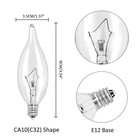 Linmifo 12-pack E12 B10 Clear Candelabra Base Bulb  60w 120v Sw-60watt 