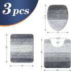 Bathroom Rugs Sets 3 Piece  Soft Microfiber Absorbent Bath Mat  U-shaped Contour