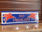 Mobil Oil Mobiloil Pegasus No Smoking Sign Gas Gasoline Vintage Style