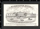 1876 Philadelpha Centennial Expo Westminster Hotel Pa Rm 23 Victorian Trade Card
