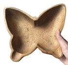 2 Butterfly Wooden Serving Dishes Decorative Bowls Jewelry Money Key Trays