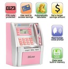 Kids Talking Pink Atm Piggy Bank With Debit Cards  Power-off Memory  Auto-ope   