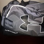 Under Armour Storm Duffel Bag Gym Workout Pockets Shoulder Carry Gray Black