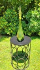 Empoli Italian Vintage Mcm Avocado Green Hobnail Glass Decanter Genie Bottle 22 