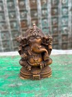 Antique Wooden Stone Fine Carved Rare Hindu Goddess Ganesha  Sculpture