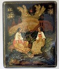 Russian Palekh School Vintage 1990 Signed By Artist Lacquer Box
