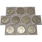 Lot Of 10 Franklin Half Dollars 90  Silver Coins 1963 1963-d 1951-d