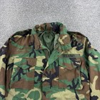 Vintage Military Jacket Mens Medium Coat Cold Weather Field Woodland Camo M65