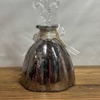 Silver Decorative Glass Bottle With Ribbon