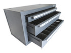 Huot Letter Size Drill Dispenser Compact Storage Cabinet  13050 Gray 3-drawer