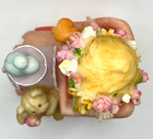 Vintage Baby Bank With Cherub Angel And Teddy Bear Resin Figurines On Train 6  H