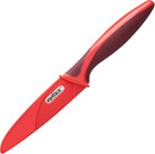 Serrated Paring Knife  4-inch Stainless Steel Blade  Red