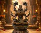 13 7  Solid Brass Lord Shiva Statue Multi-armed Meditating Idol Deity 17 2 Lbs