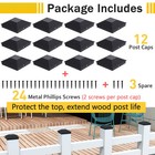 Goovilla 4x4 Post Caps Black actual 3 5  X 3 5    12 Pack Fence Post Caps Wit   