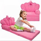 Pink Kids Sofa  2-in-1 Couch Fold Out  Convertible To Bed For Girls