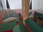 Antique 1920s Erzgebirge German Wooden Village Hand Painted Buildings folk Art