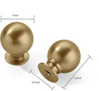 2 Pack 1 Inch Vintage Ball Brushed Brass Cabinet Knobs Kitchen Cabinet Hardware