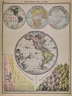 1891 Mcnally Antique Map Western Hemisphere North South America Mountains Rivers