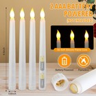 Baquler 50 Pcs 8 5 Inch White Led Flameless Taper Candles Bulk Inch 